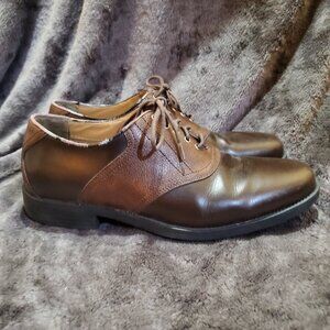 Hush Puppies Men’s Pacino Black/Oxford Red Brown Leather Shoes 9W